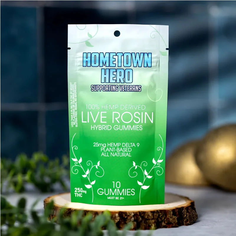 Hometown Hero D9 10ct / 25mg per pc Live Rosin