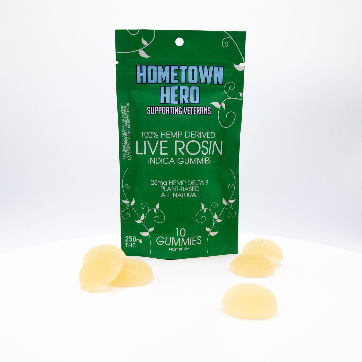 Hometown Hero D9 10ct / 25mg per pc Live Rosin