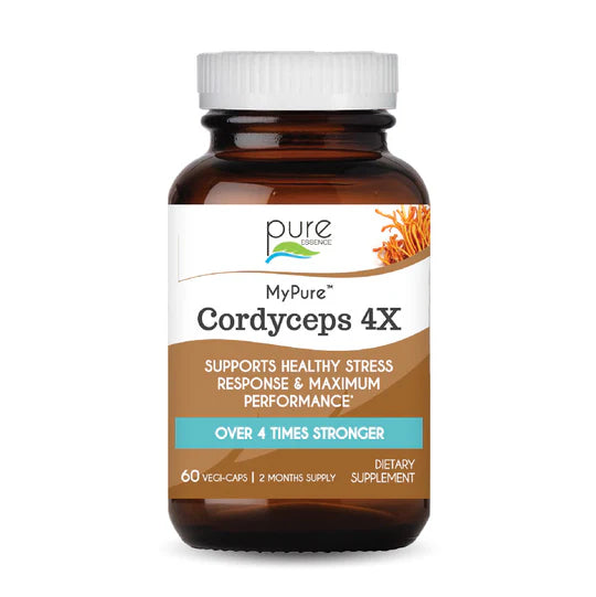 Pure Essence My Pure Cordyceps 4X Mushrooms Vegi-Caps: 30ct or 60ct