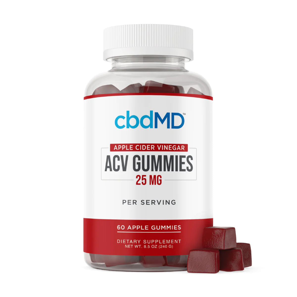 CBDMD Broad Spectrum Apple Cider Vinegar  (THC Free) Gummies 60ct