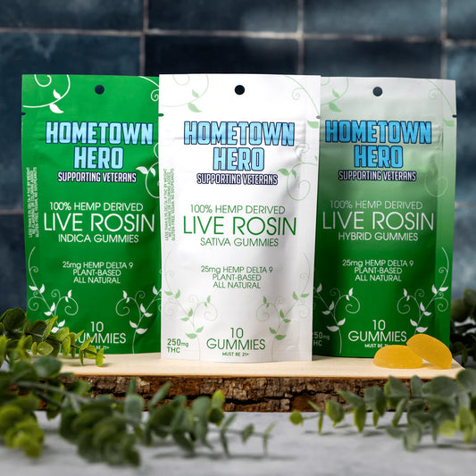 Hometown Hero D9 10ct / 25mg per pc Live Rosin