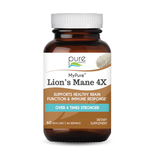 Pure Essence My Pure Lion's Mane 4x - Mushrooms Vegi-Caps: 30ct or 60ct