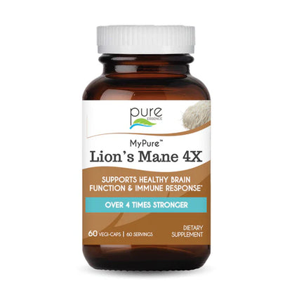 Pure Essence My Pure Lion's Mane 4x - Mushrooms Vegi-Caps: 30ct or 60ct